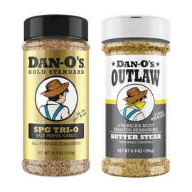 Dan-O’s SPG Tri-O & Butter Steak Seasoning Bundle – 2 Pack Medium Bottles – Salt Pepper Garlic & Buttery Steakhouse Blend for Grilling