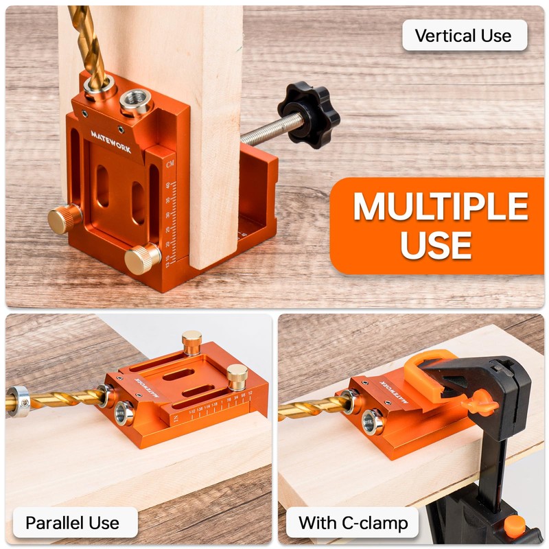 Pocket Hole Jig Kit, Matework Adjustable Pocket Hole Jig System