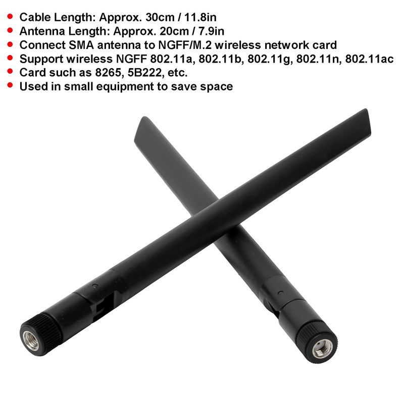 2 NGFF/M.2 Antena WiFi externa de doble banda, IPEX4 a