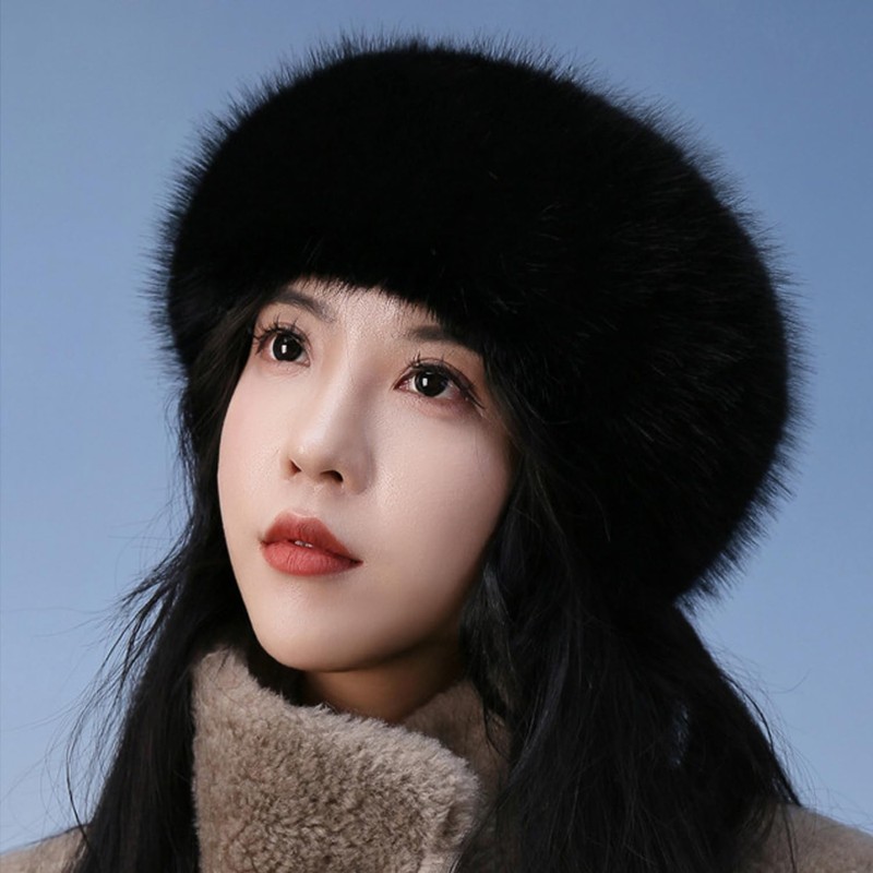 WUFGWBD 1 Black Hollow Hat And 1 Plush Scarf, Plush