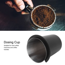 Dosing Cup, 58 mm Stainless Steel Coffee Dosing Tool with Long Life for Coffee Preparation (58 mm Black)