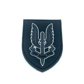SAS Who Dares Wins Black PVC Airsoft Paintball Patch