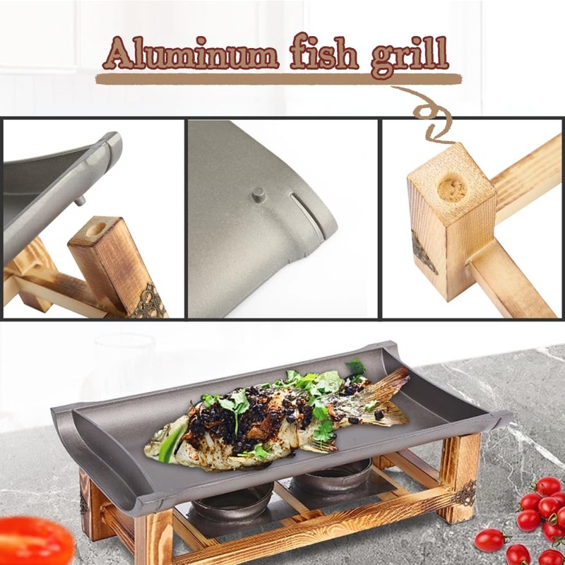 Alcohol Stove Grill Pan Non-Stick Ceramic Plate 30CM for Indoor