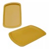 Medegen Charola Plastico Comida Rectangular 21 Cm X 14cm Oro