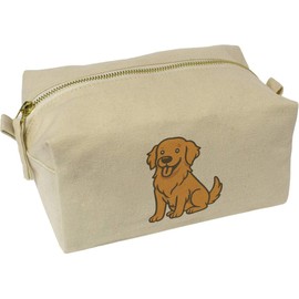 'Golden Retriever' Canvas Wash Bag/Makeup Case (CS00044881)