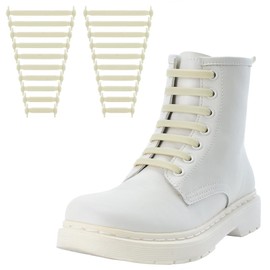 [RJ-Sport] No Tie Shoelaces, Elastic Shoelaces, Elastic Shoelaces, Easy Installation, No More Frustration, Easy to Put on and Take Off, Suitable for Children and the Elderly (Creamy White)