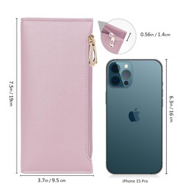 Tipmile Ultra Slim Wallet for Women Bifold Leather RFID Blocking Credit Card Holder Ladies Womens Wallet with Zip Pocket
