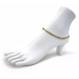 Hiphopstylist 5mm Mariner Link Chain Quality 10" Anklet Ankle Bracelet 14k Italy Gold Plated