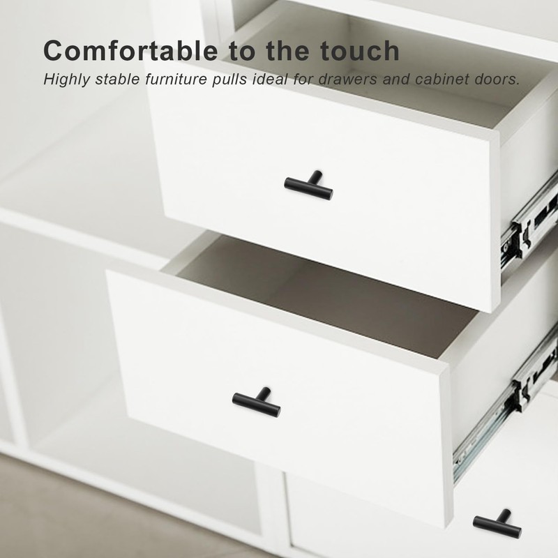 JANDH Small Stainless Steel Drawer Knobs Black Door Knobs Modern