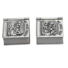 2Pcs Baby First Tooth and Keepsake Box, Exquisite Workmanship Carved Keepsake Box Collection for Keeping The Child Memory