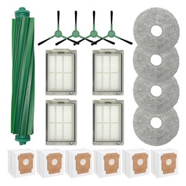 Replenishment Kit Compatible with iRobot Roomba Plus 405 & 505 Combo Robot 1 Multi-Surface Rubber Roller Brush, 4 Filters,4 Edge-Sweeping Brush,4 mop pads,6 dust bags Replacement parts