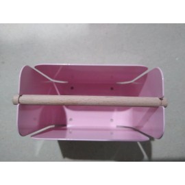 U Brands Heavy Duty Metallic U Brands Pink Pencil Cup w/wooden stick divider attachable