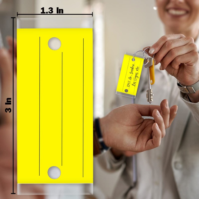 Versa-Tags Multi-Use Write-On Self-Laminating Key Tags – 250 Yellow Real