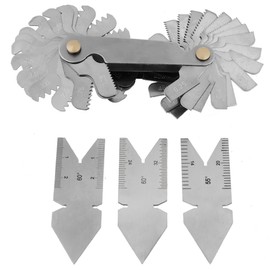 1pc Screw Thread Pitch Gauge of 52 Leaves   2pcs 60°+1pc 55° Center Gauges Tool Set