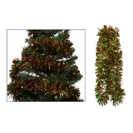 Simply Products 4M Chunky/Fine Cut Christmas Tinsel Garland Decoration (Red, Green & Gold)