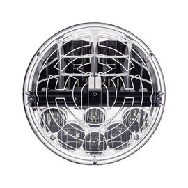 United Pacific 34138 Heated LED Headlight, RH/LH, 7", Round, Black Housing, High/Low Beam