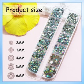Resin Rhinestones for Crafting Bedazzling,Colorful Rhinestones for Nails Art+AB Nail Rhinestone and Gems,Nail Diamond Flatback Gems Crystals Charms for Nail Design DIY Makeup Decor
