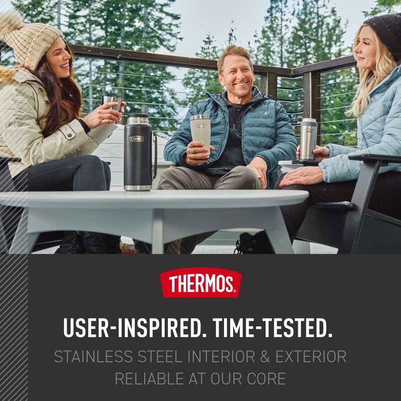 THERMOS ICON SERIES, Stainless Steel Beverage Bottle, Granite, 40 oz