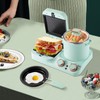 3 in 1 Breakfast Station, Electric Retro Breakfast Machine w/Non-stick