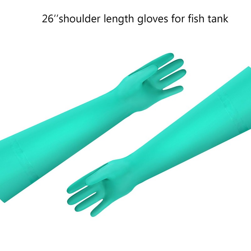 AUTSEEYS Aquarium Gloves for Fish Tank Maintenance,Shoulder Length Waterproof Long