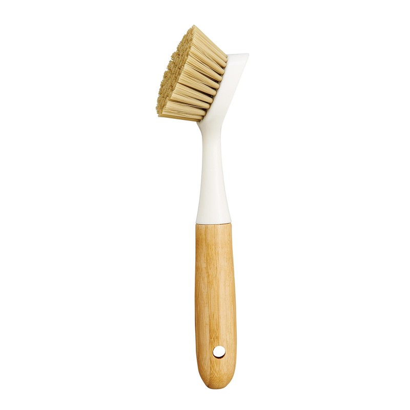 HIC Kitchen Dish Scrubbing Brush, Bamboo with Non-Scratch Bristles, Set