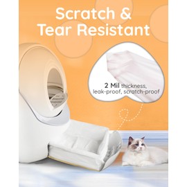 Papettly Cat Litter Box Liners Kitty Litter Box Bags with Drawstring, Leak-Proof Cat Pan Liners with 10KG/22LBS Load Capacity for Pet Cat Litter Tray (fit perimeter ≤ 44.8" and H ≤ 9.2", S - 20 Count)