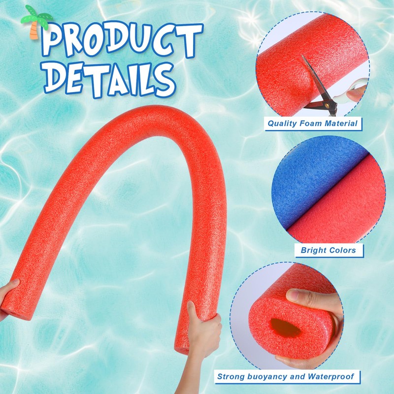 Hollowfly 2 Pack Jumbo Pool Noodles Floating Pool Noodles Foam