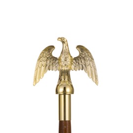 Frunke Eagle Flagpole Topper Metal Eagle Flag Pole Finial 6" Tall Top Head for 1 inch Diameter Flagpoles, 4.5-inch Wingspan Small Size Eagle Pole Toppers for Outdoor Indoor
