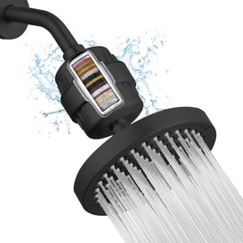 Juego de Cabezal de Ducha con Filtro de Alta Presión, Filtro de Ducha tipo lluvia Eolax de 6 Pulgadas para Agua Dura, Cabezal de Ducha Redondo Univers