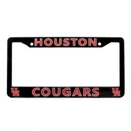EliteAuto3K Houston Cougars Black License Plate Frame Cover - EliteAuto3K