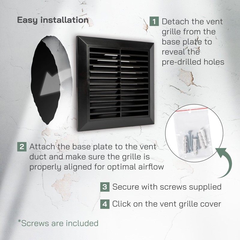 Vent Systems 125mm Outdoor Vent Cover - Bathroom Exhaust Vent