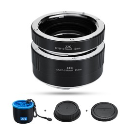 JJC Close-up Ring Digital Closeup Ring Set Extension Tube for Canon EF/EF-S Mount EOS 90D 80D 5D IV III II 6D II 5DS 5DR 1DX III II Kiss X10i X10 X9 X9i x8i X70 12mm+25mm Set Body Cap and Rear Lens