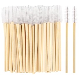 100 varitas desechables para rímel, brocha de bambú para extensiones de pestañas, brocha de cejas de pestañas, kits de maquillaje aplicador de varita de pestañas, color blanco