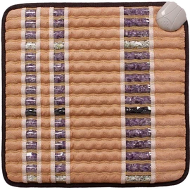 GemsMat - Isabella- Far Infrared Amethyst Jade Obsidian Crystal Stone Tan Mat (18" L x 18" W) - Negative Ion - Adjustable Temperature - Heating Pad