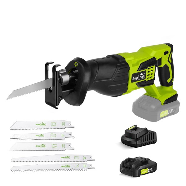 SnapFresh 20V Cordless Reciprocating Saw –3000 SPM, Variable Speed Trigger,