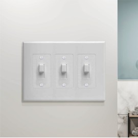 Taymac 2673W 3-Gang Masque Decorator Cover, Toggle, White