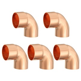 YOKIVE 5 Pcs Elbow Copper Fitting, 90 Degree Copper Pipe Fitting FTG x C Short Radius Tube Connector, Great for HVAC Refrigeration (1" Nominal Size)