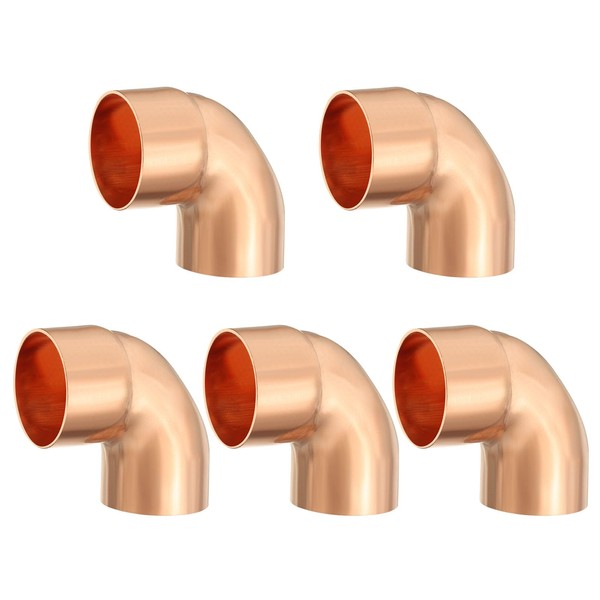 YOKIVE 5 Pcs Elbow Copper Fitting, 90 Degree Copper Pipe