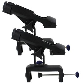 Fishing Rod Holder for Boat Kayak with Large Clamp Opening 360 Degree Adjustable Fishing Rod Racks Folding Rod Pole Holder(RH30-2PCS)