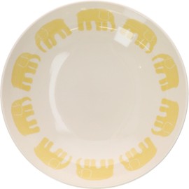 Finlayson FIN142-359 Elephanty Pattern, Salad Bowl, Soup Plate, Bowl, Approx. 6.7 x 2.0 inches (17 x 5 cm), Miscellaneous Goods, Scandinavian Tableware, Women's, Present, Mother's Day, Yellow, Made in