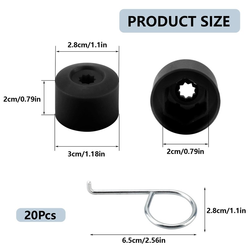 20Pcs Car Wheel Lug Nut Covers,17mm Tire Bolt Caps with
