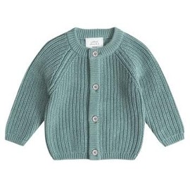 Stellou & friends Baby Cardigan for Girls and Boys, Unisex High-Quality and Soft Baby Clothing Made of 100% Cotton, I V, Oeko-Tex Certified, Pistachio Green