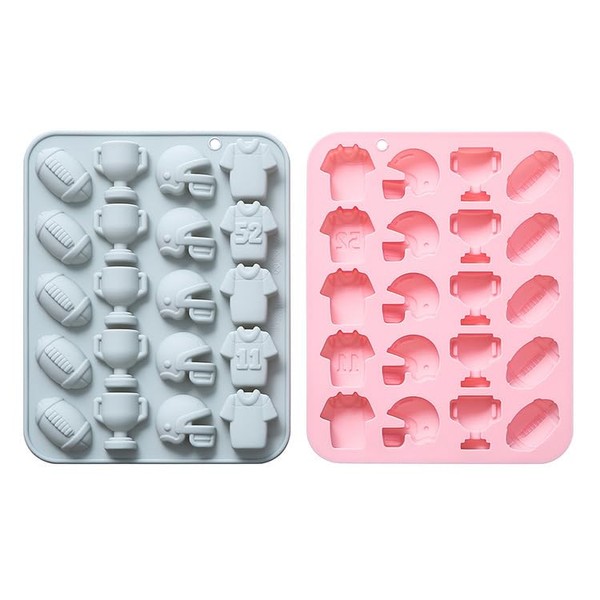 SOV football Chocolate Molds, 20-Cavity Rugby Silicone Molds Shaped with
