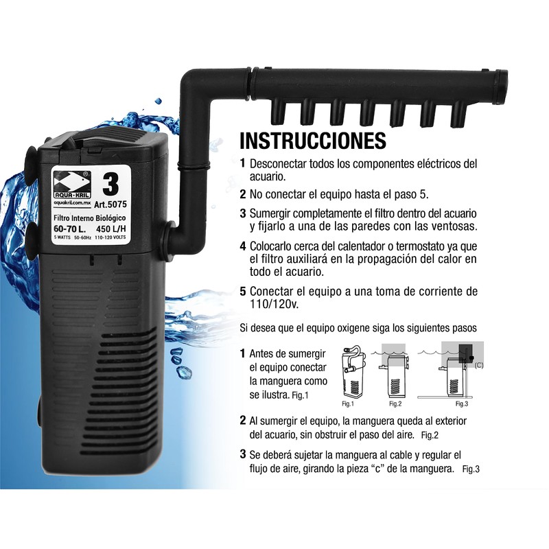 AQAPURA 5075 Filtro Interno 450 L/H