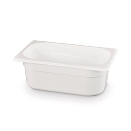 HENDI Gastronorm Container, Temperature Resistant from -40° to 110°C, Scale, Odourless and Tasteless, 2.8 L, Polycarbonate, GN 1/4, 265 x 162 x (H) 100 mm, White