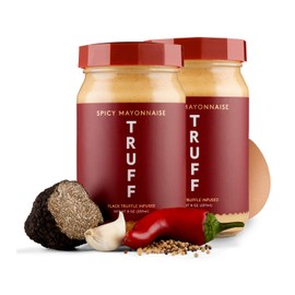 TRUFF Spicy Mayo, Gourmet Mayonnaise made with Black Winter Truffles, Sunflower Oil, Cage-Free Eggs and Jalapeños | Heat and Umami for Savory Spreads, Salads, Non-GMO, Gluten Free | Spicy with Premium Box - Bundle of 2