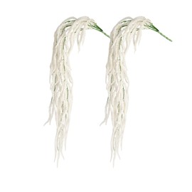 Paquete de 2 varillas artificiales de amaranto de 32 pulgadas con hojas de hiedra para centros de mesa de decoración de bodas                         