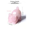 JSDDE Rose Quartz Crystal Cat Figurine for Cat Lovers Cute