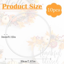 FINEASY Pack of 10 Metal Rings for Crafts, Decorative Rings for Hanging, Dream Catcher Rings, White Metal Ring for Wall Hangings Decoration, Macrame Ring, Floristry, Wedding Wreath and Flowers Hoops