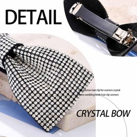 3 Pcs Crystal Rhinestone Hair Clips, Bow Rhinestone Crystal Hair Clips Metal Hairpin Fashion Hair Bow Barrettes Accessories for Women & Girls